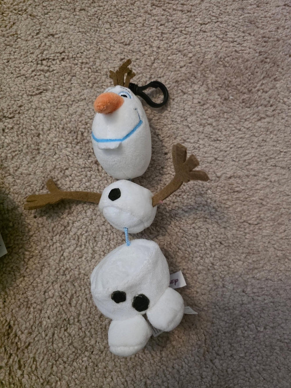 Plush Snowman Keychain - White and Orange